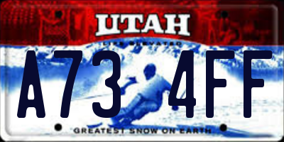 UT license plate A734FF