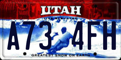 UT license plate A734FH