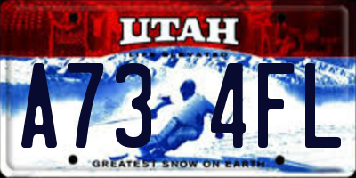 UT license plate A734FL