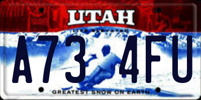UT license plate A734FU