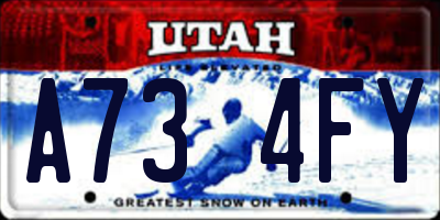UT license plate A734FY