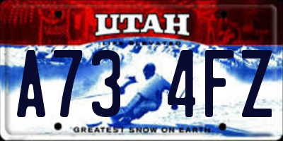 UT license plate A734FZ