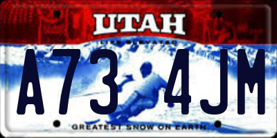UT license plate A734JM