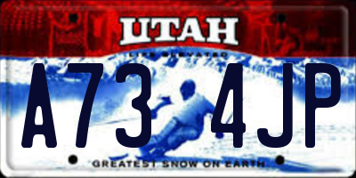 UT license plate A734JP