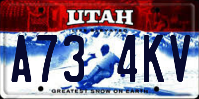 UT license plate A734KV