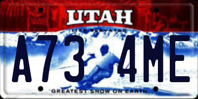 UT license plate A734ME