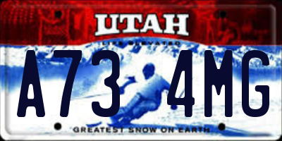 UT license plate A734MG