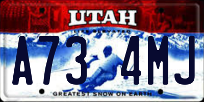 UT license plate A734MJ