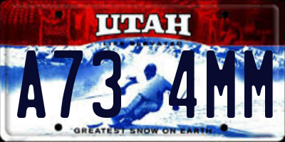 UT license plate A734MM