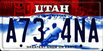 UT license plate A734NA