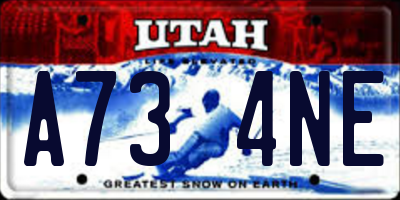 UT license plate A734NE