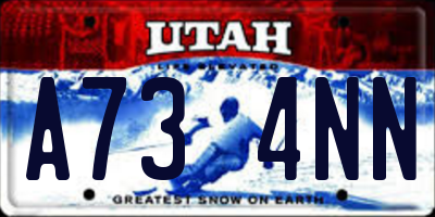 UT license plate A734NN