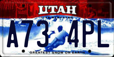 UT license plate A734PL