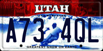 UT license plate A734QL