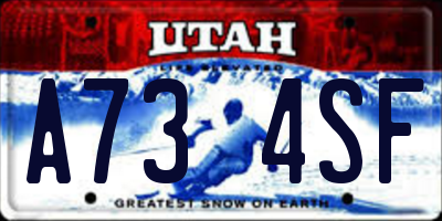 UT license plate A734SF