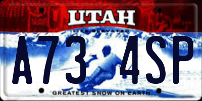 UT license plate A734SP