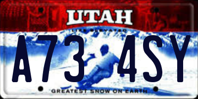 UT license plate A734SY