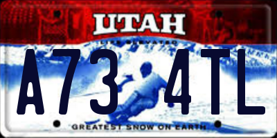 UT license plate A734TL
