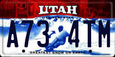 UT license plate A734TM
