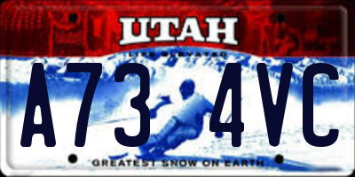 UT license plate A734VC