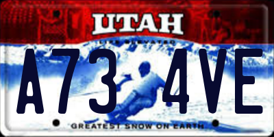 UT license plate A734VE