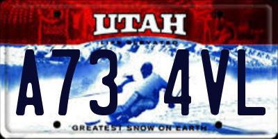 UT license plate A734VL