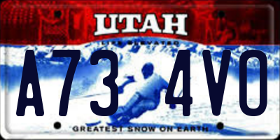 UT license plate A734VO