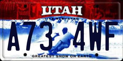 UT license plate A734WF