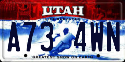 UT license plate A734WN