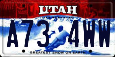 UT license plate A734WW