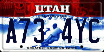 UT license plate A734YC