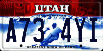 UT license plate A734YI