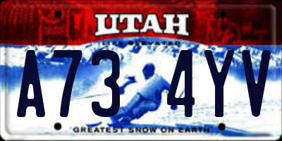 UT license plate A734YV