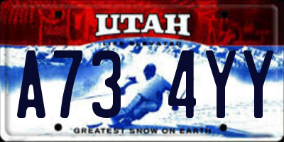 UT license plate A734YY