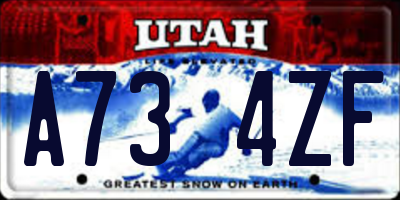 UT license plate A734ZF