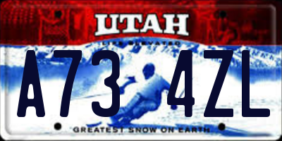 UT license plate A734ZL
