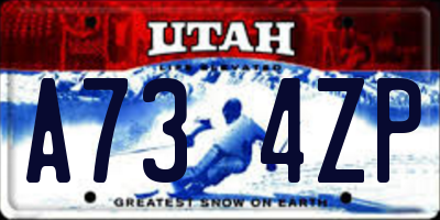 UT license plate A734ZP