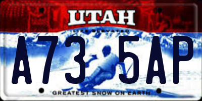UT license plate A735AP