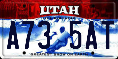 UT license plate A735AT