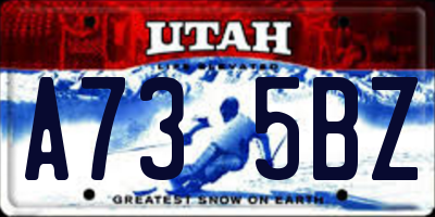UT license plate A735BZ