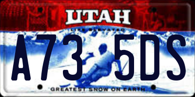 UT license plate A735DS