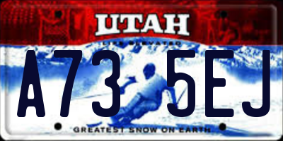 UT license plate A735EJ