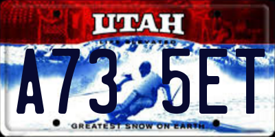UT license plate A735ET