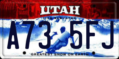 UT license plate A735FJ