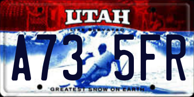 UT license plate A735FR