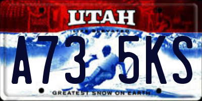 UT license plate A735KS
