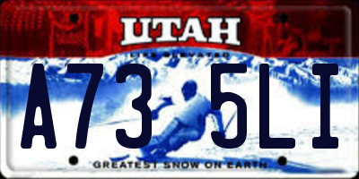 UT license plate A735LI