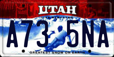 UT license plate A735NA