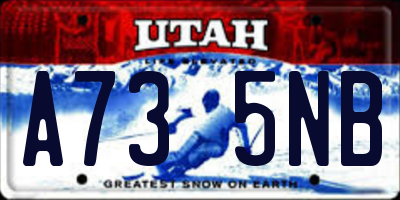 UT license plate A735NB