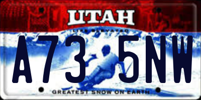 UT license plate A735NW
